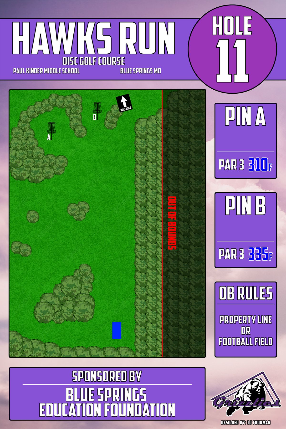 Hole 11 - Tee Sign