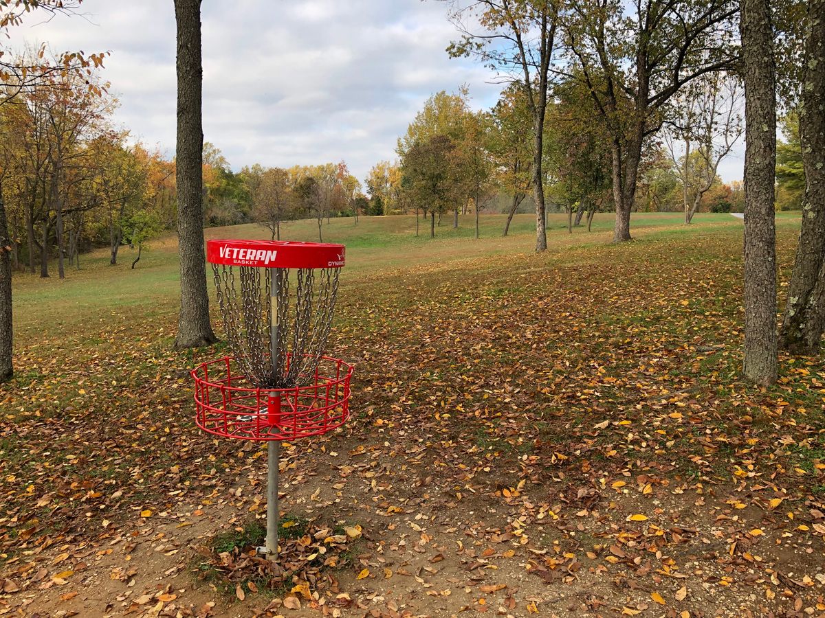 Looking back down fairway of hole 6. You can see Long tee pad & tee sign in the distance.