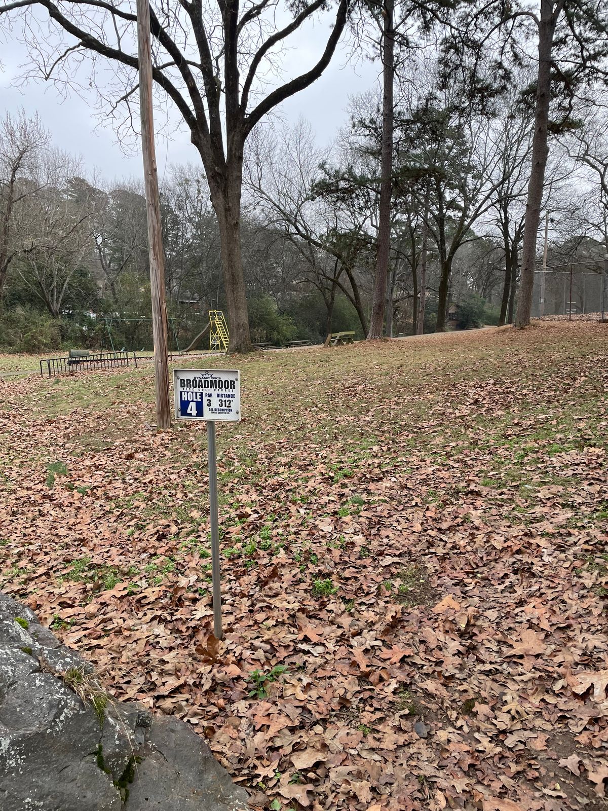 Hole4: Over the ridge and down to the tree line.