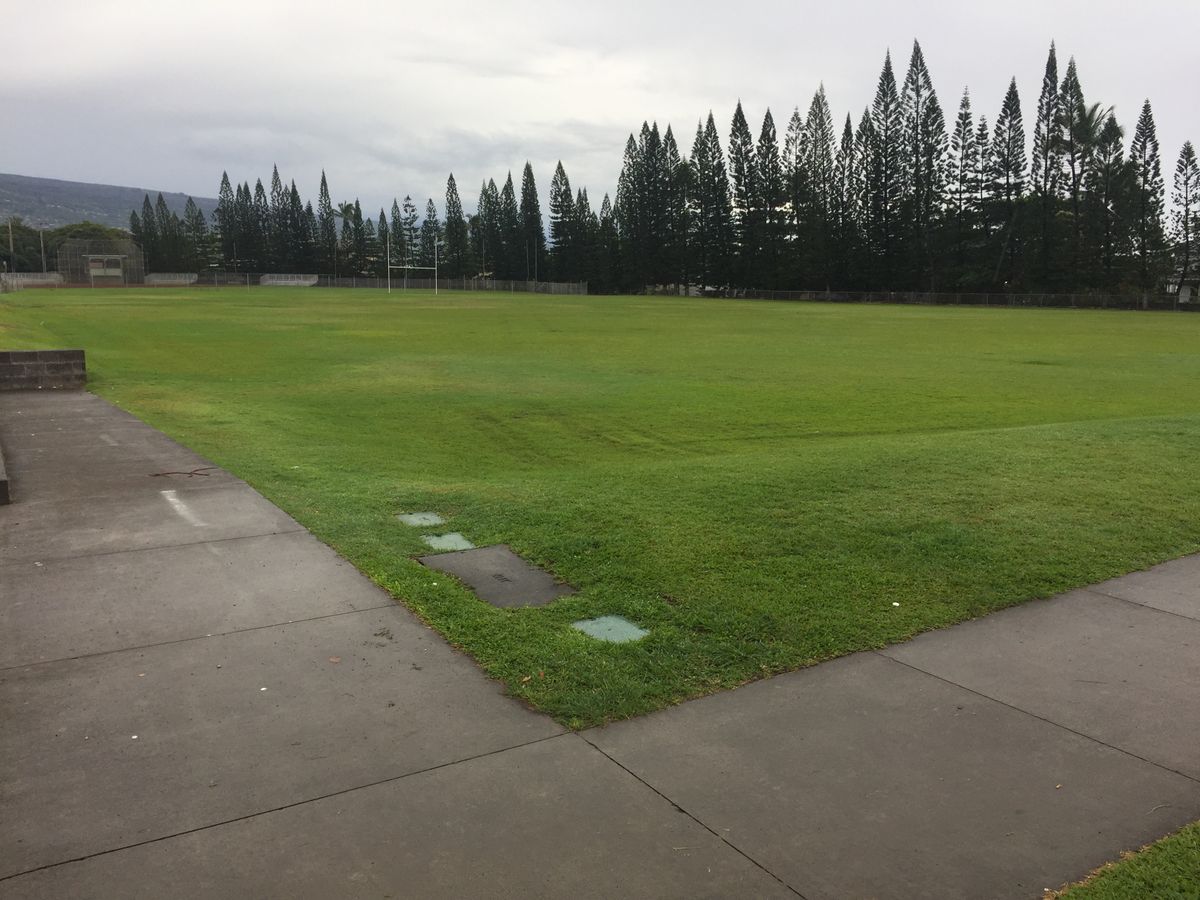 Hole 1 - across the field in the corner