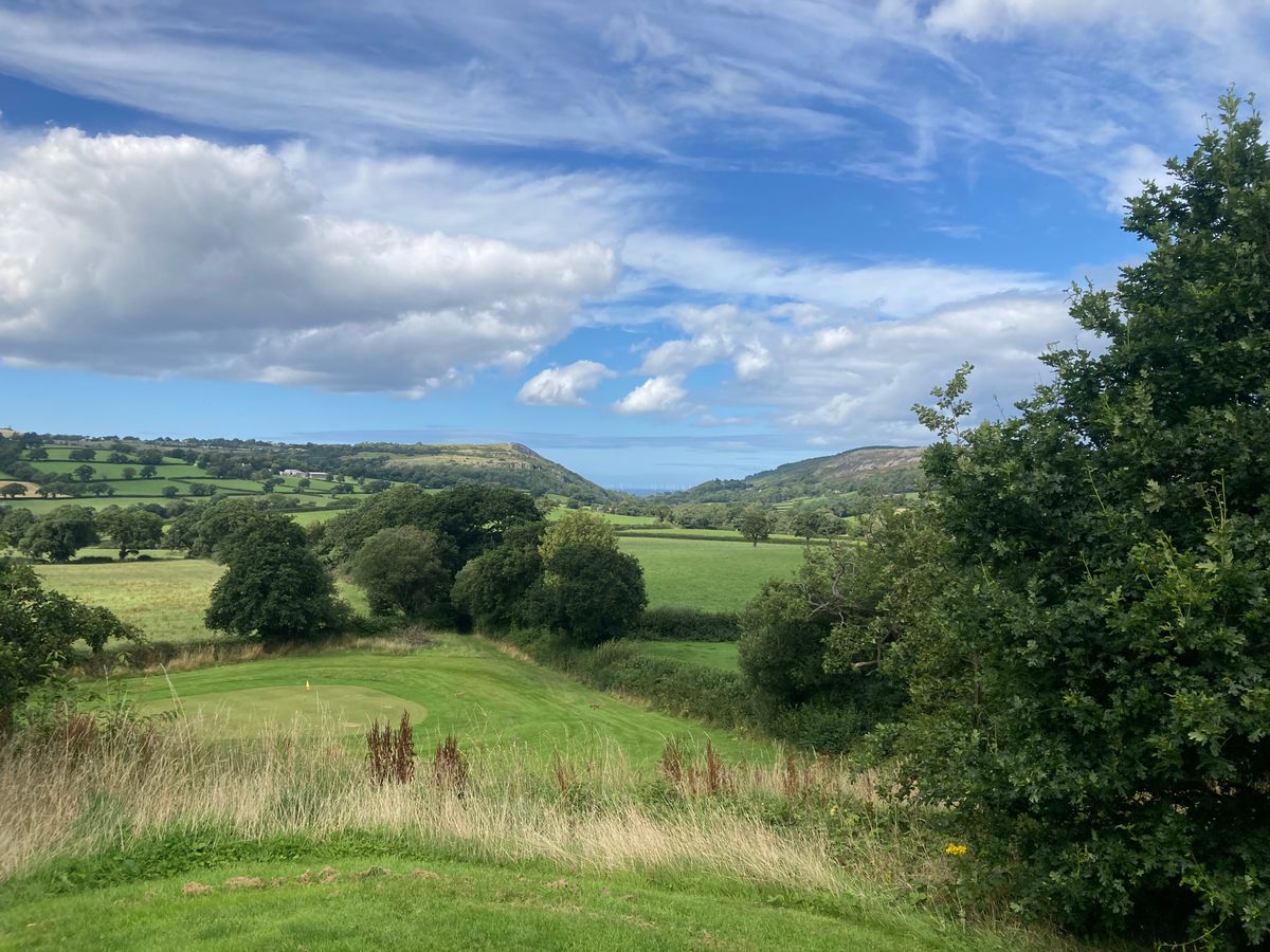 View back towards the coast while on the back 9.