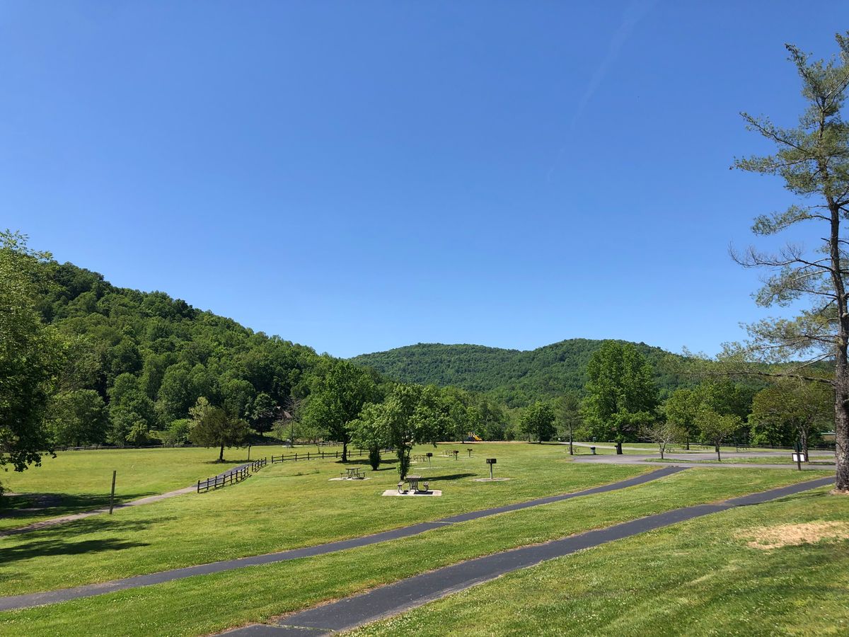 View from parking lot by Holes 6, 7, & 8