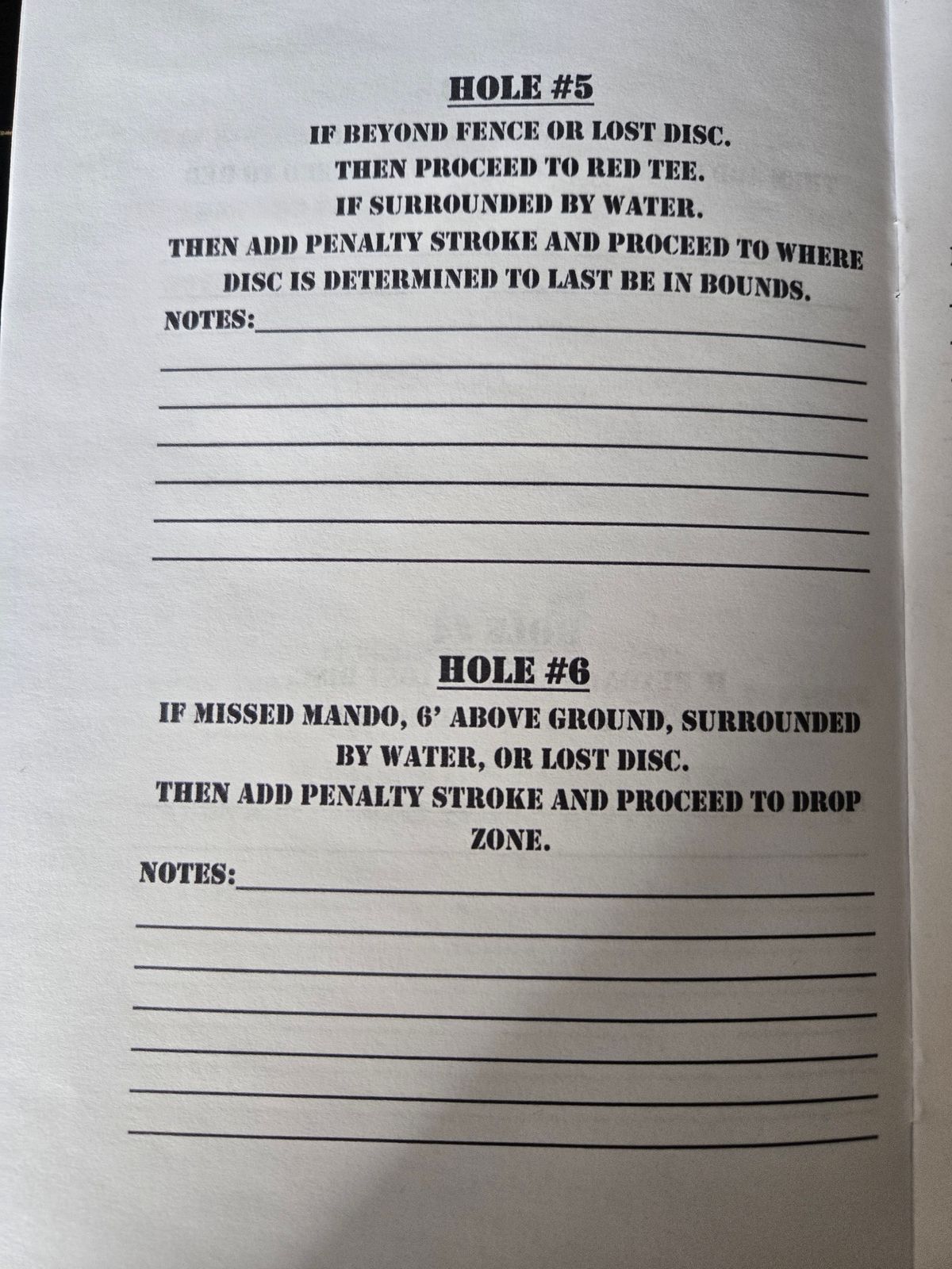 Holes 5 and 6 rules.