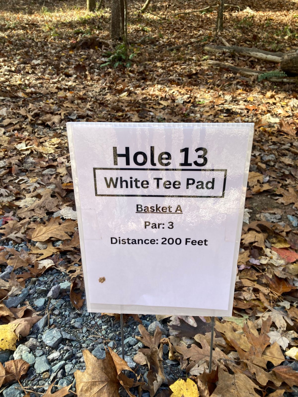 Hole 13 White Tee Sign