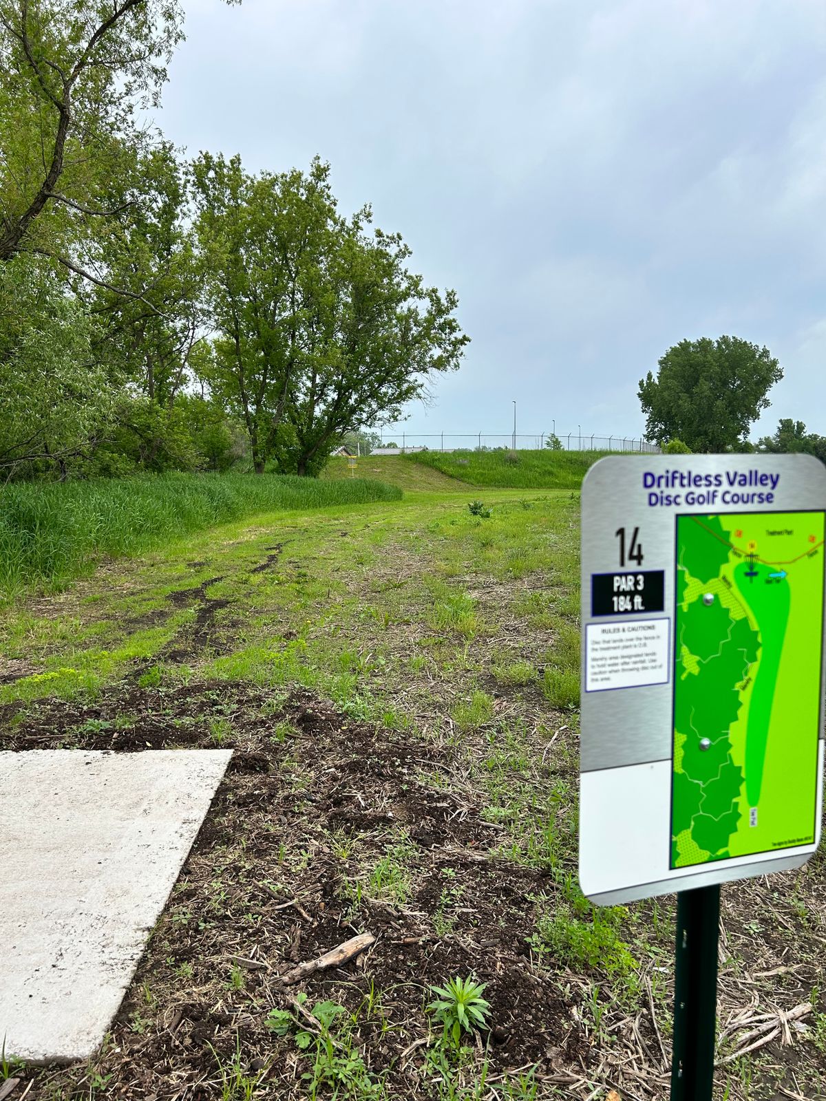 Hole 14 - Ace run with caution. DO NOT ENTER the water treatment plant it’s illegal.