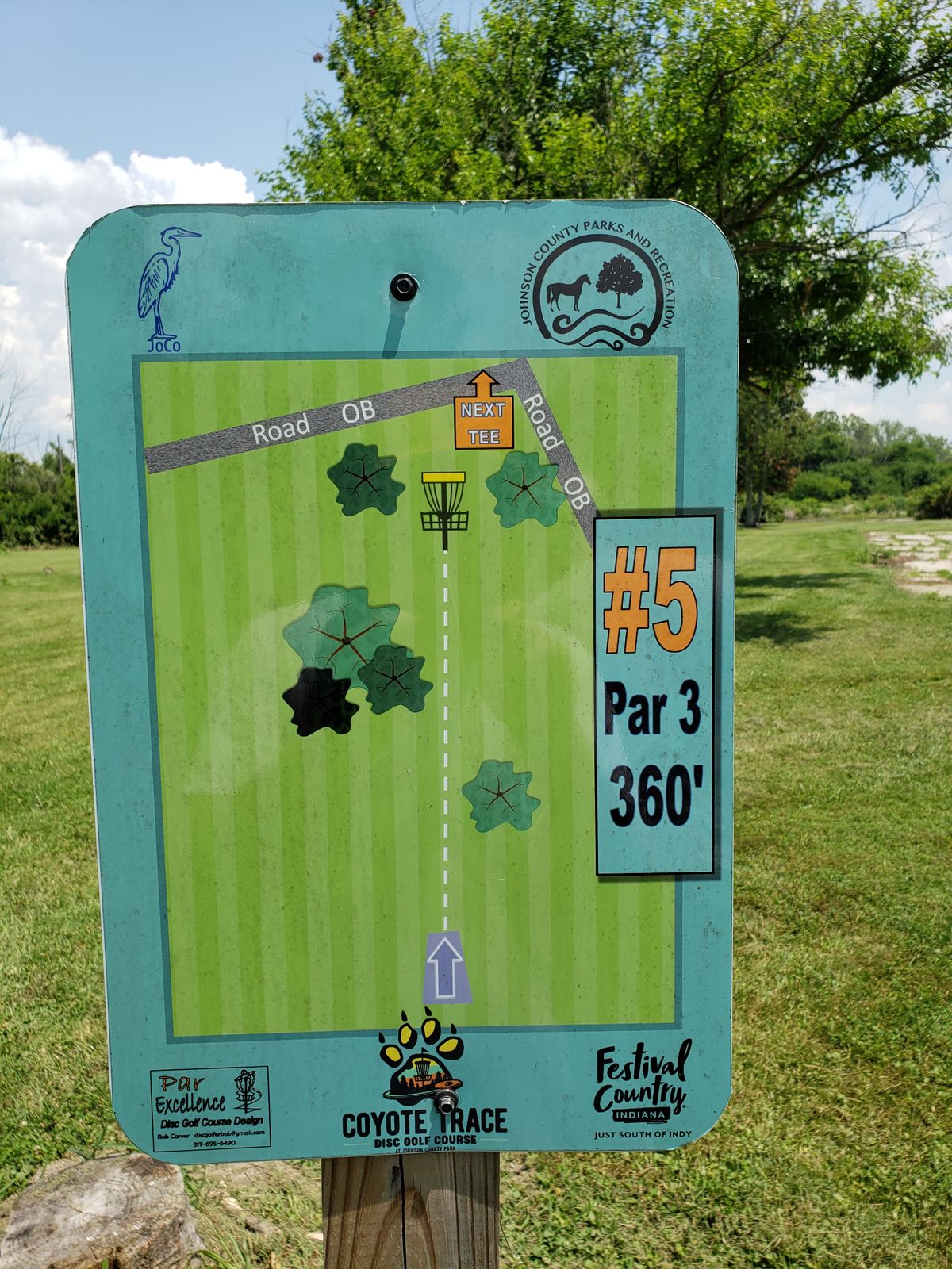 #5 Tee-Off sign closeup.