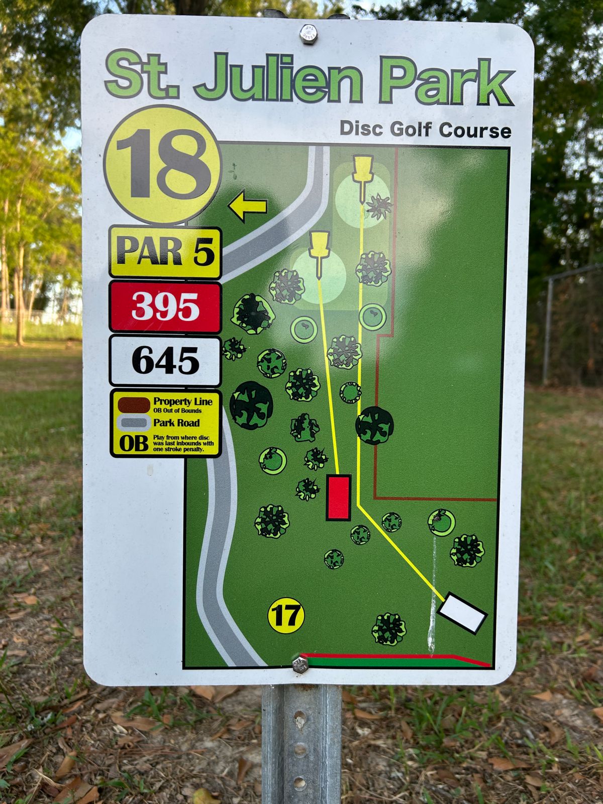 Hole 18 Tee Sign