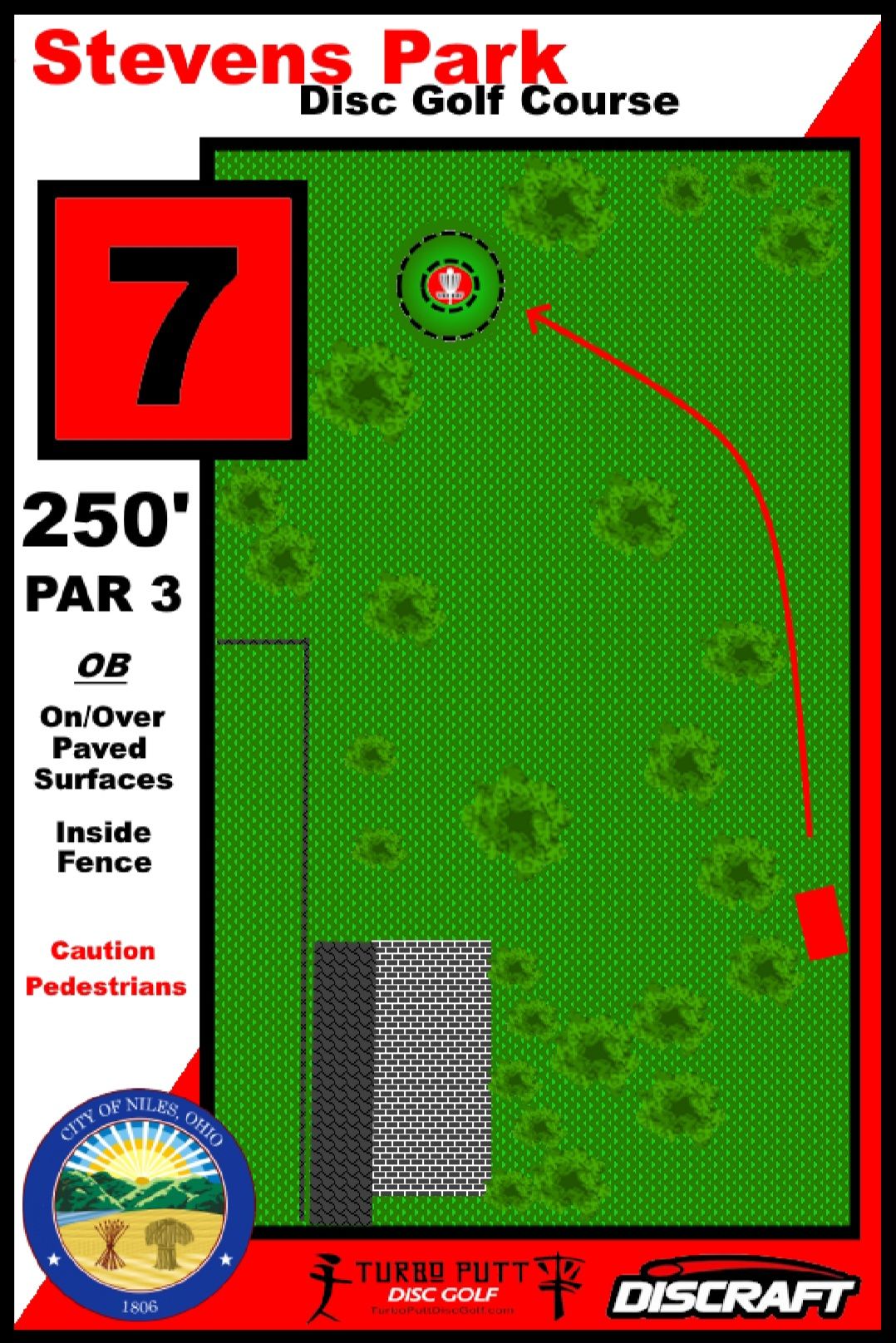 Hole 7 Red Tee Sign