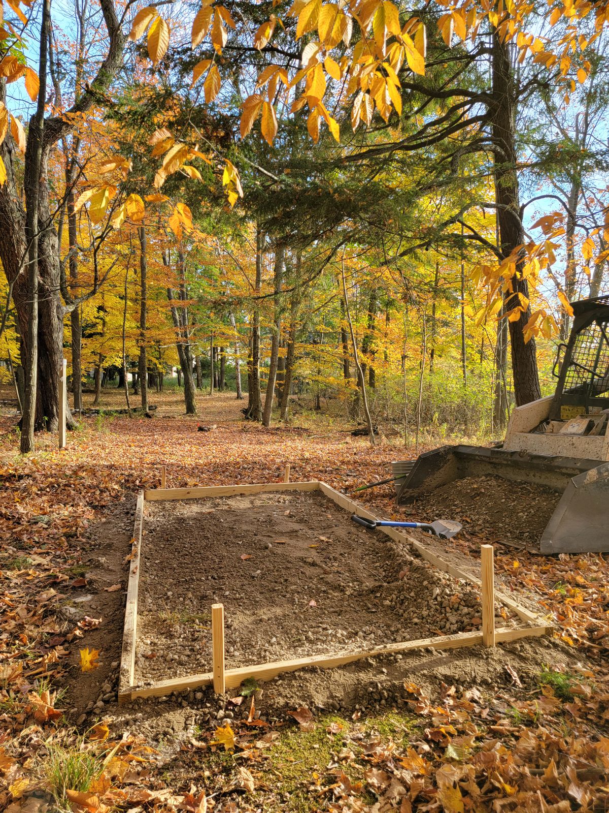 Excess gravel shoveled off. Time to enjoy the fall colors.
