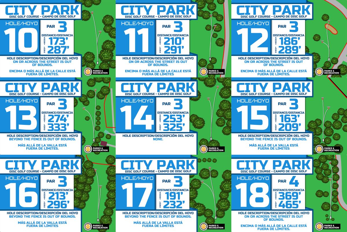 Holes 10-18 Spanish Tee Signs
