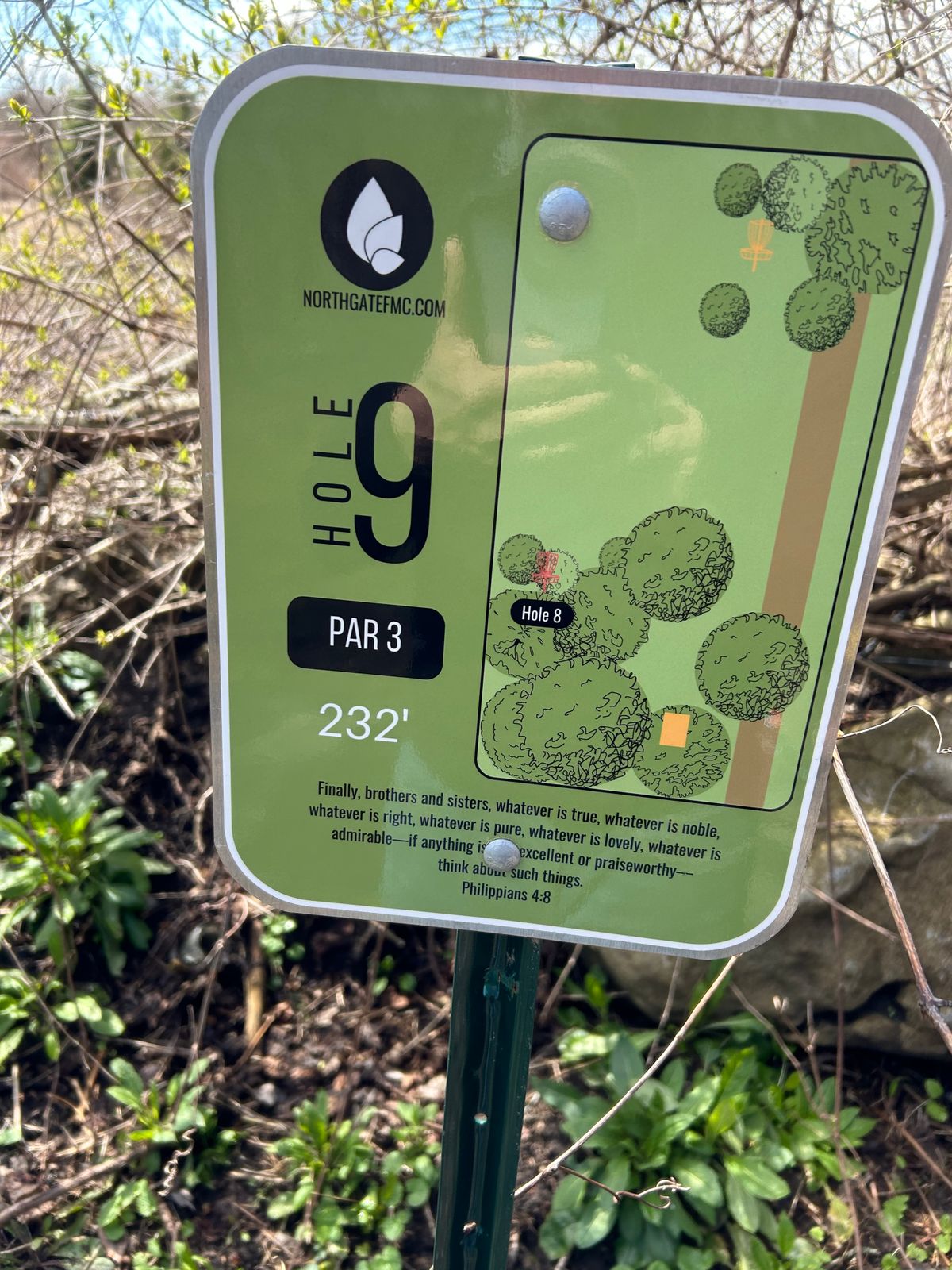 Hole 9 sign