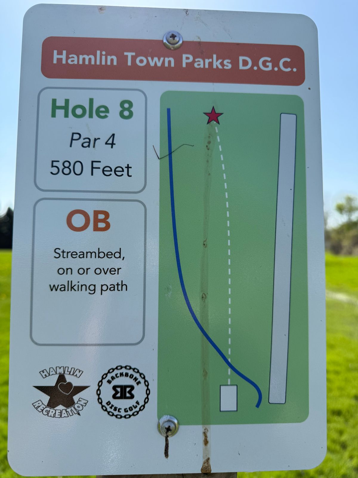 Hole 8 Tee Sign
