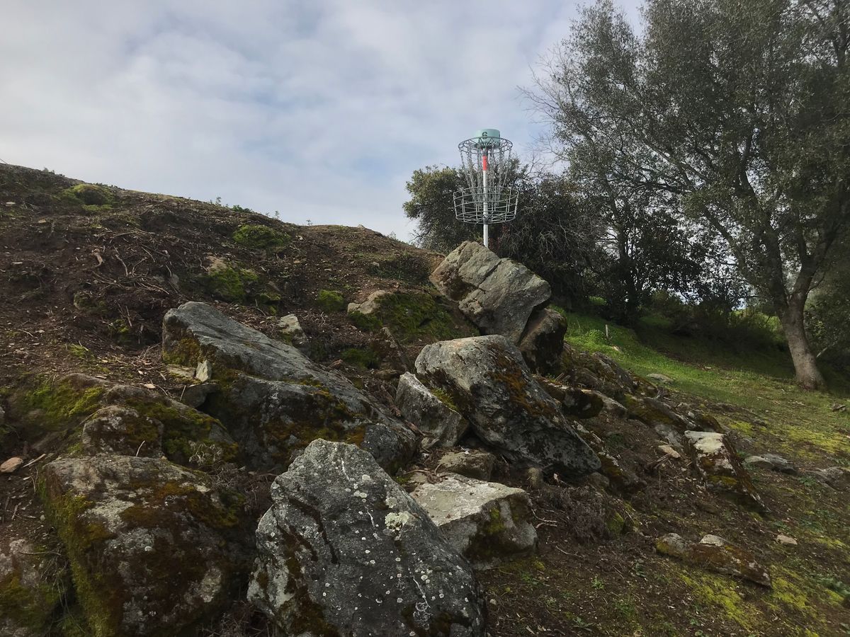 Looking up at hole 6