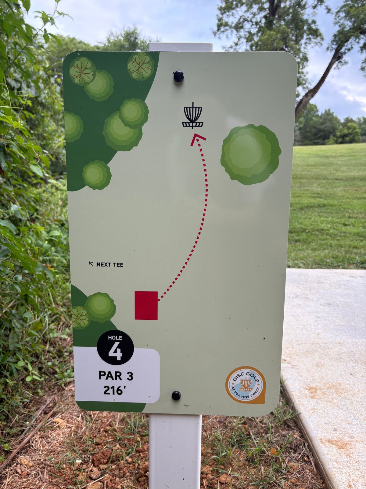 Hole 4 tee sign