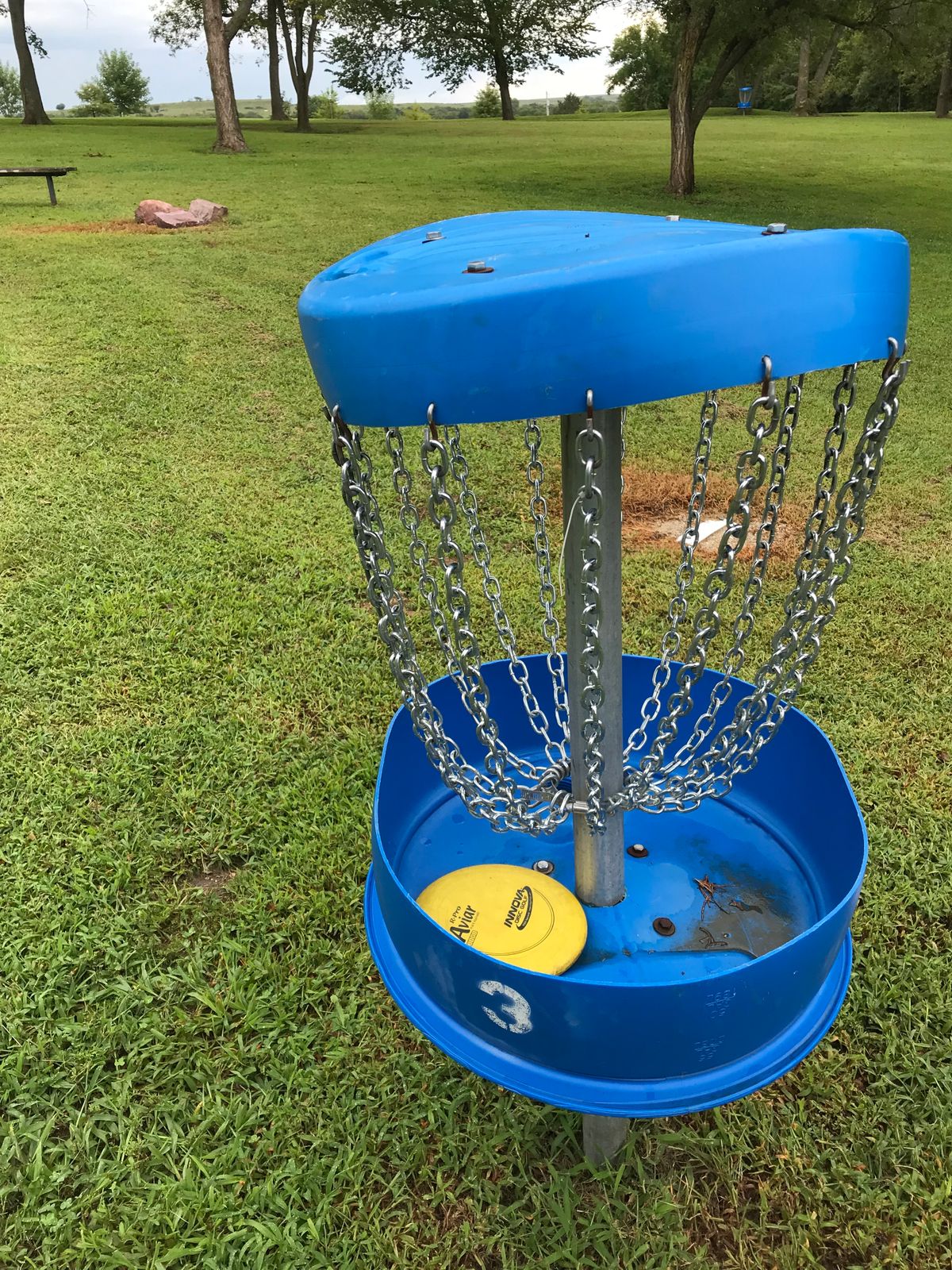Every basket on this course is homemade