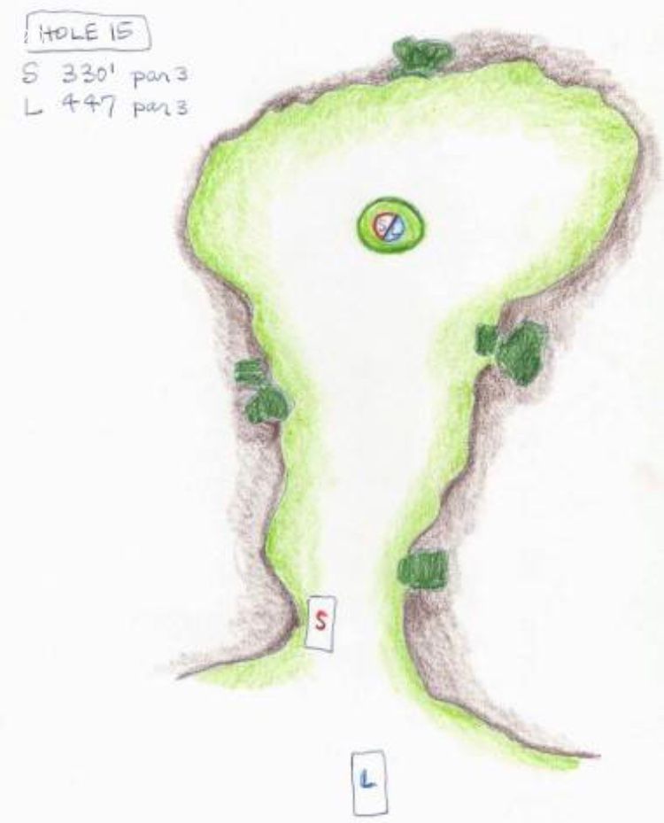 Hole 15 Tee Sign