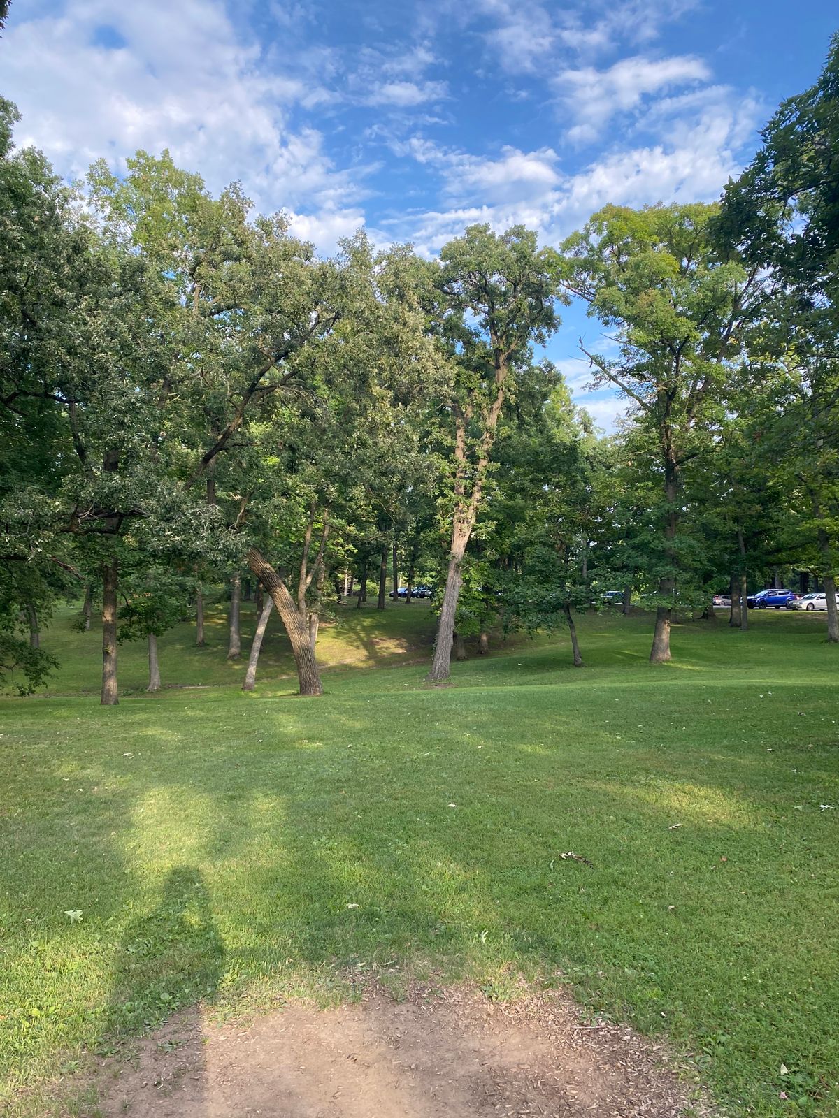 Hole 18 from the tee pad.
