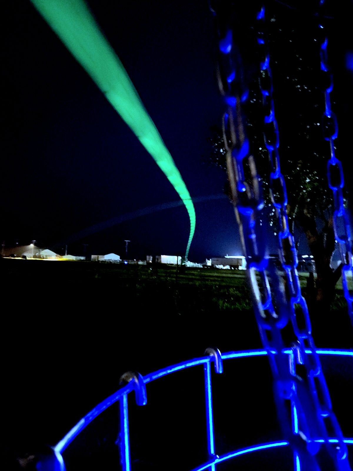 Night disc golfing