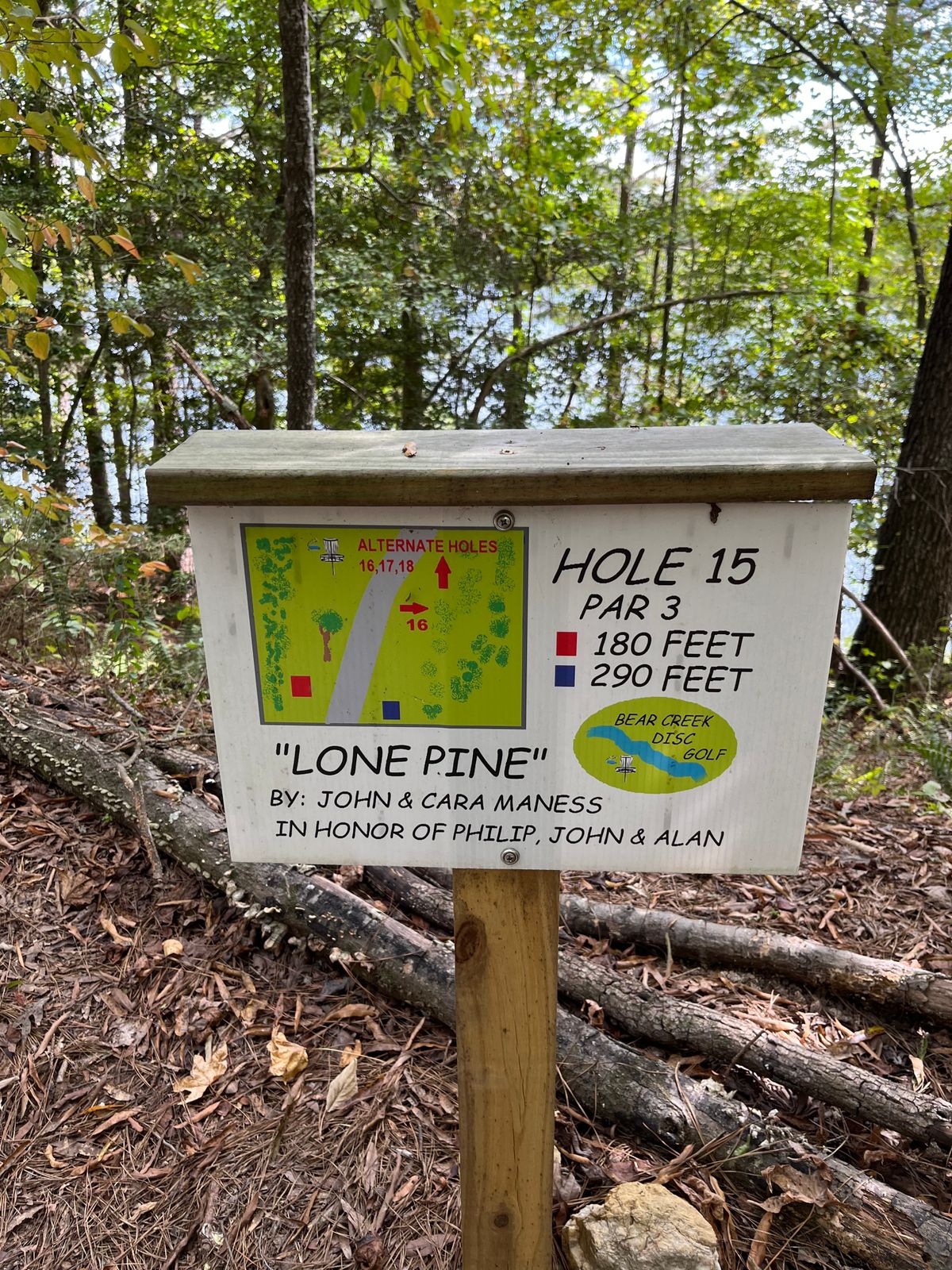 Hole 15 sign