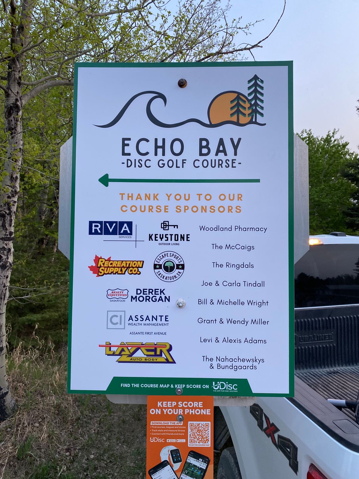 Echo Bay Disc Golf Course Entrance Sign