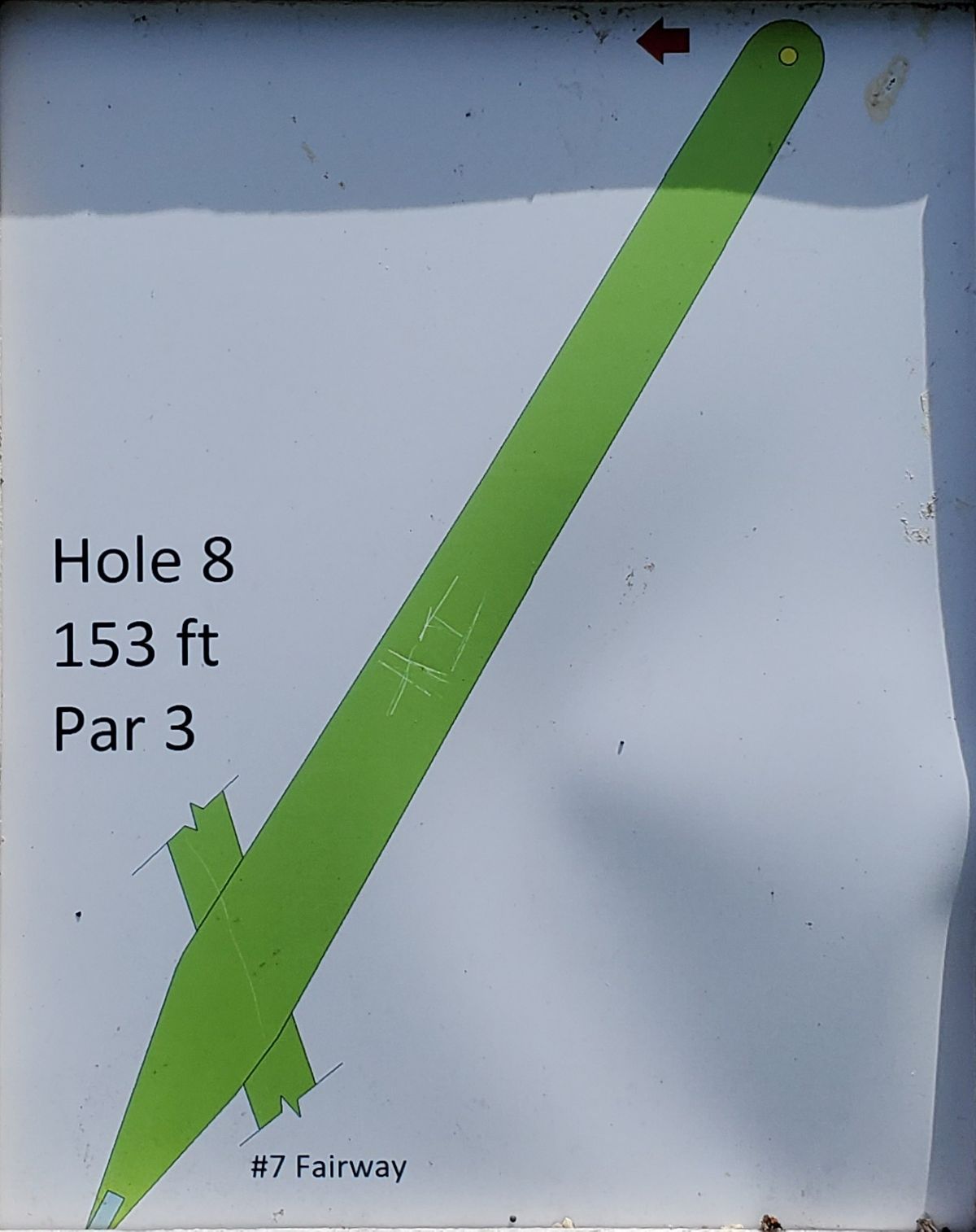 Tee sign hole 8