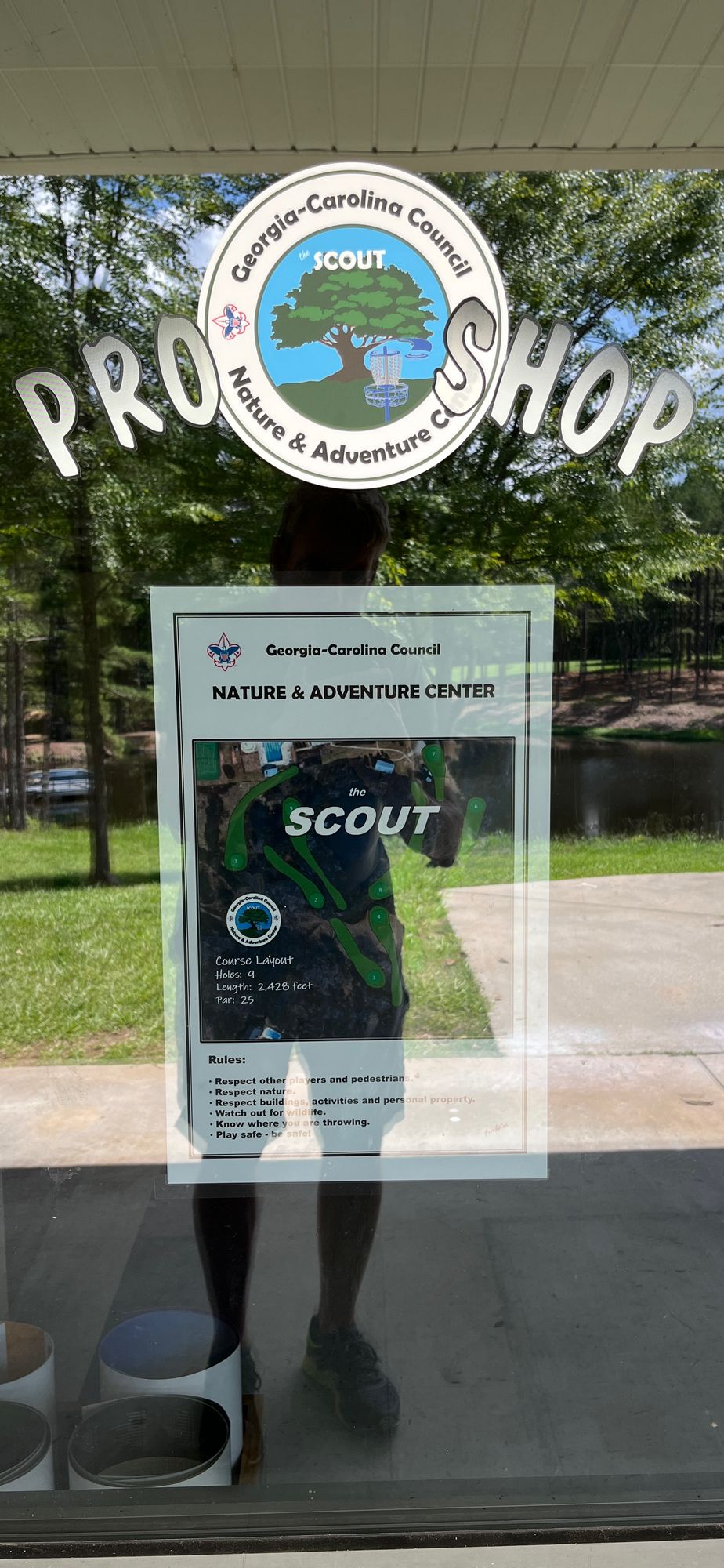 Map at back of building.