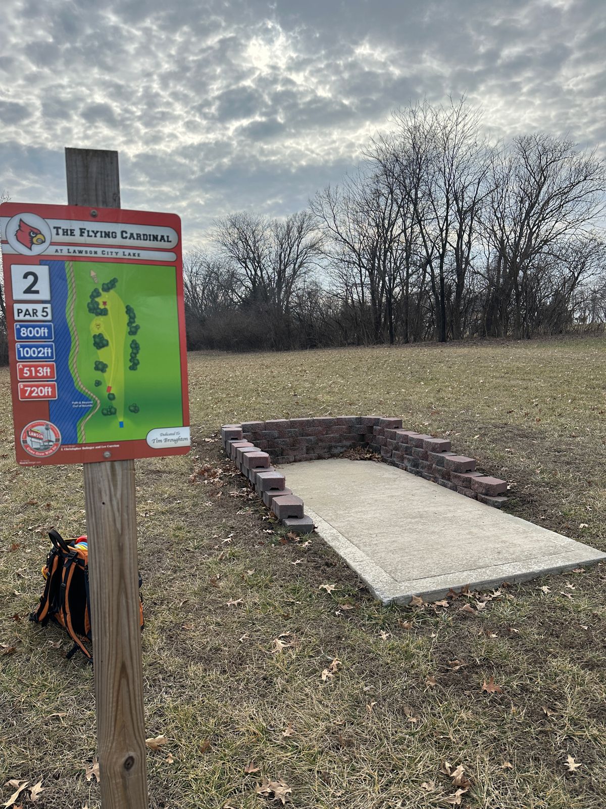 Hole 2 Red Tee. That retaining wall is on the front of the box. Unexpected.