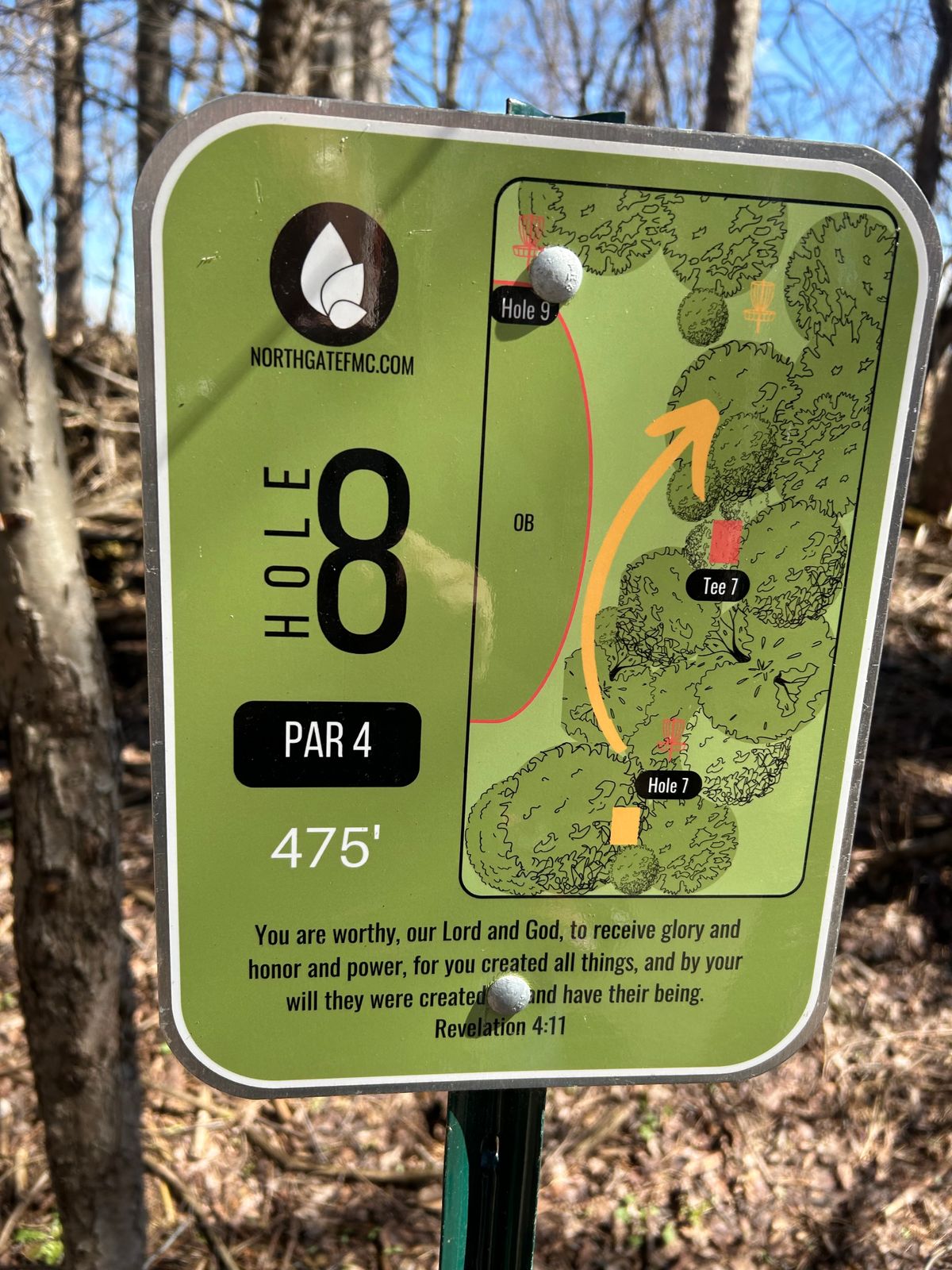 Hole 8 sign