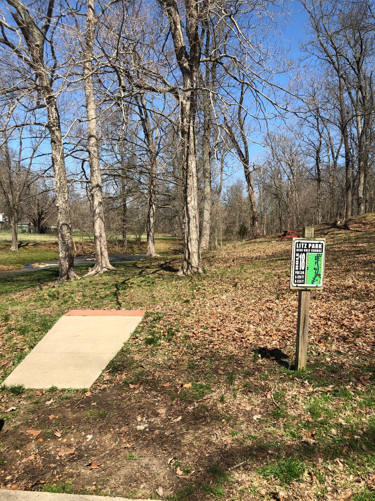 Hole 18 - basket across creek