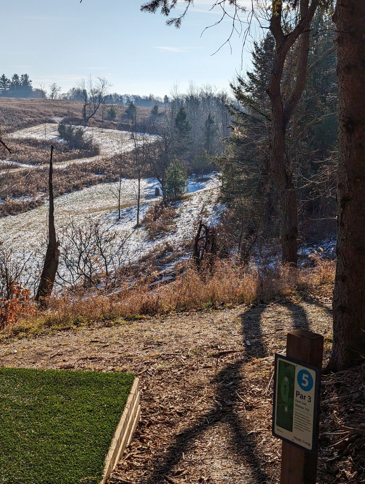 Overlooking hole 5 on a crisp, sunny morning