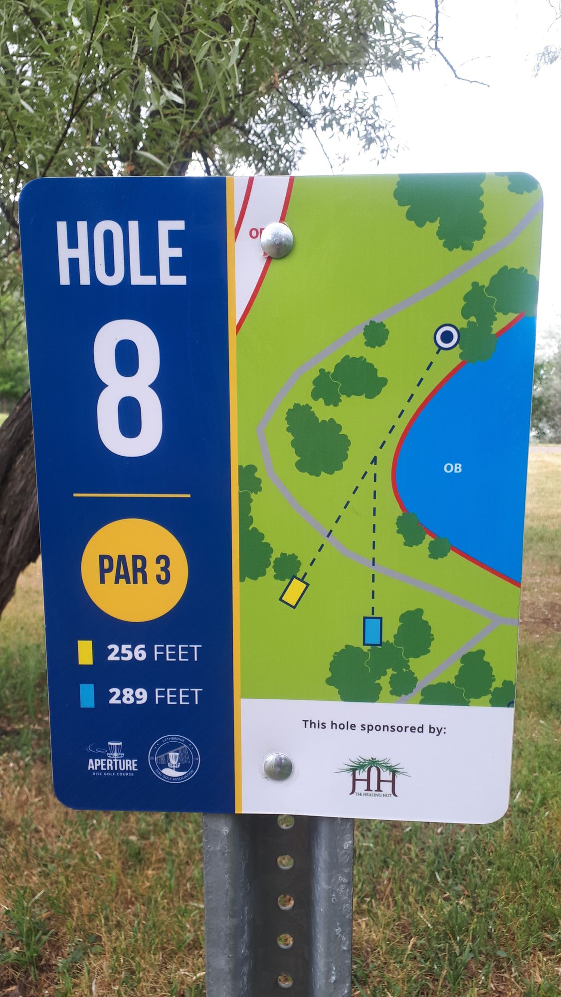 Hole 8. Sponsored by The Healing Hut.