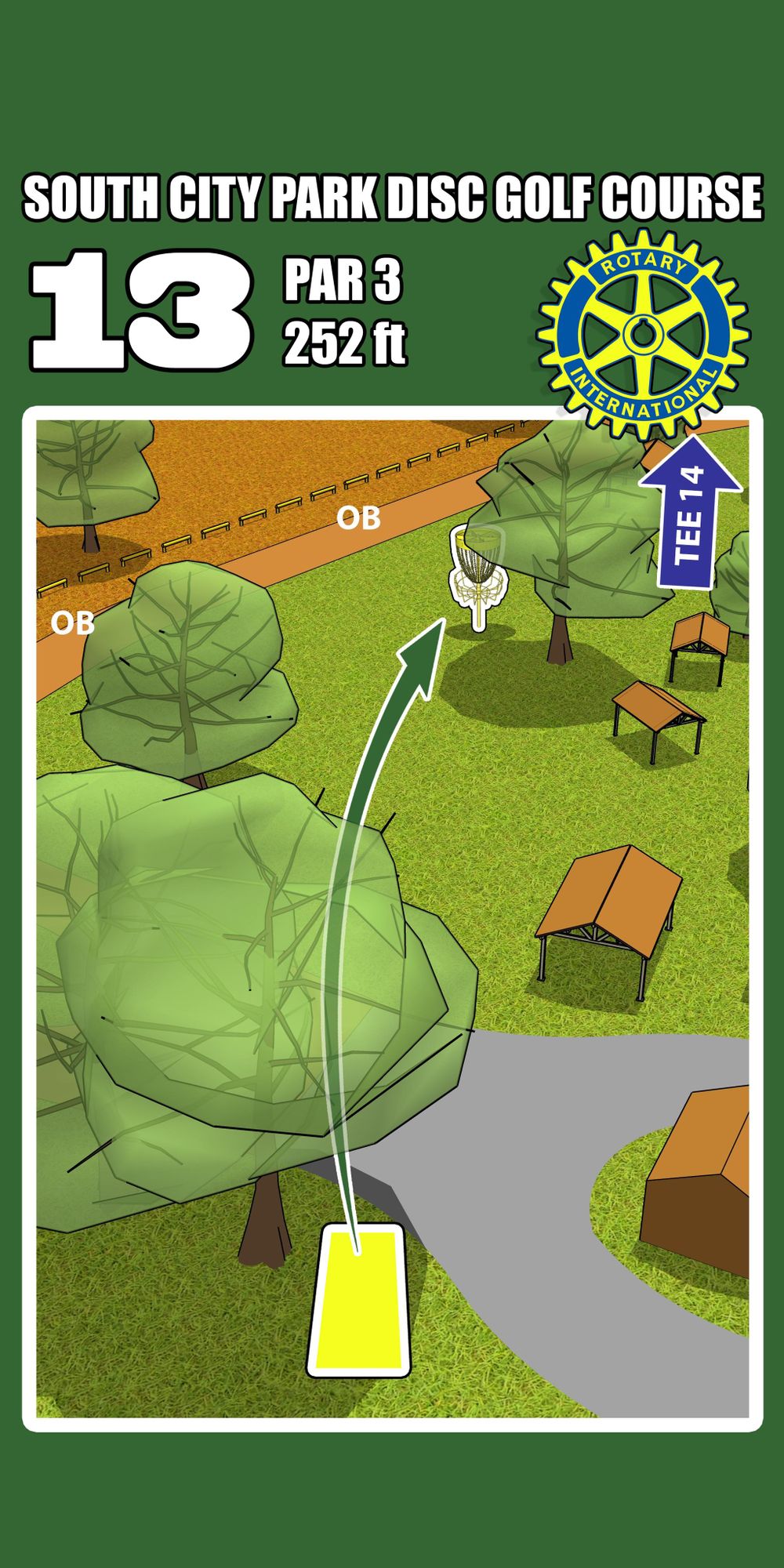 Hole 13 Tee Sign
