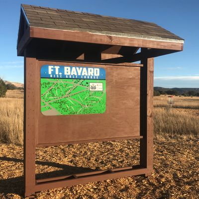 This is the kiosk map at the parking lot and entrance to hole 1.