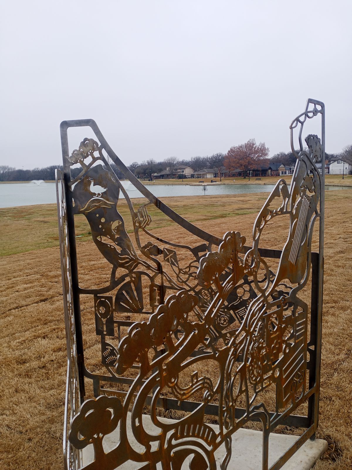 Laser cut steel art near 9th fairway