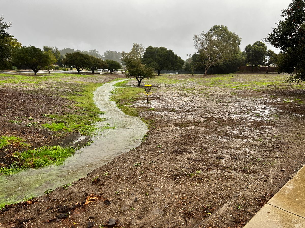 Pin # 1, view from Tee Box # 2 ( Rains of Nov 2025)