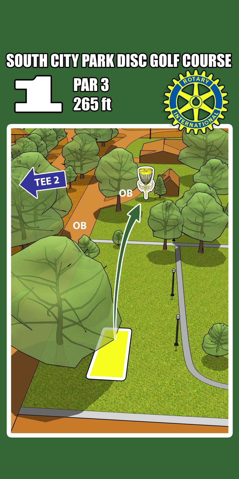 Hole 1 Tee Sign