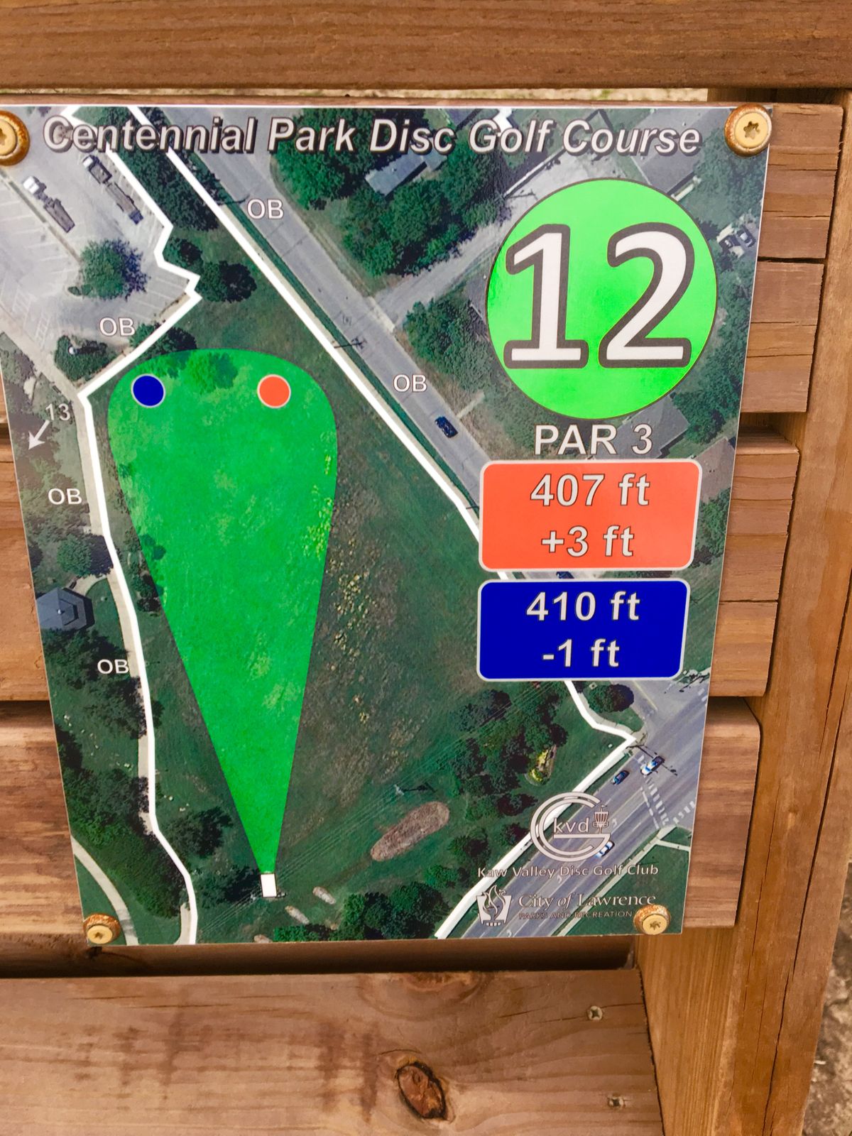 Hole 12 Tee Sign