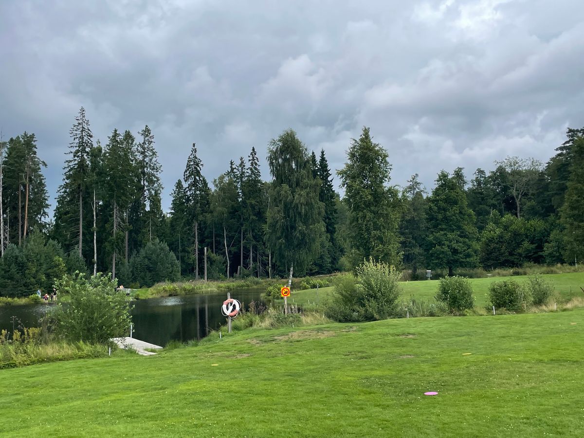 Hole 1. Beautiful, but also toilet area for geese.