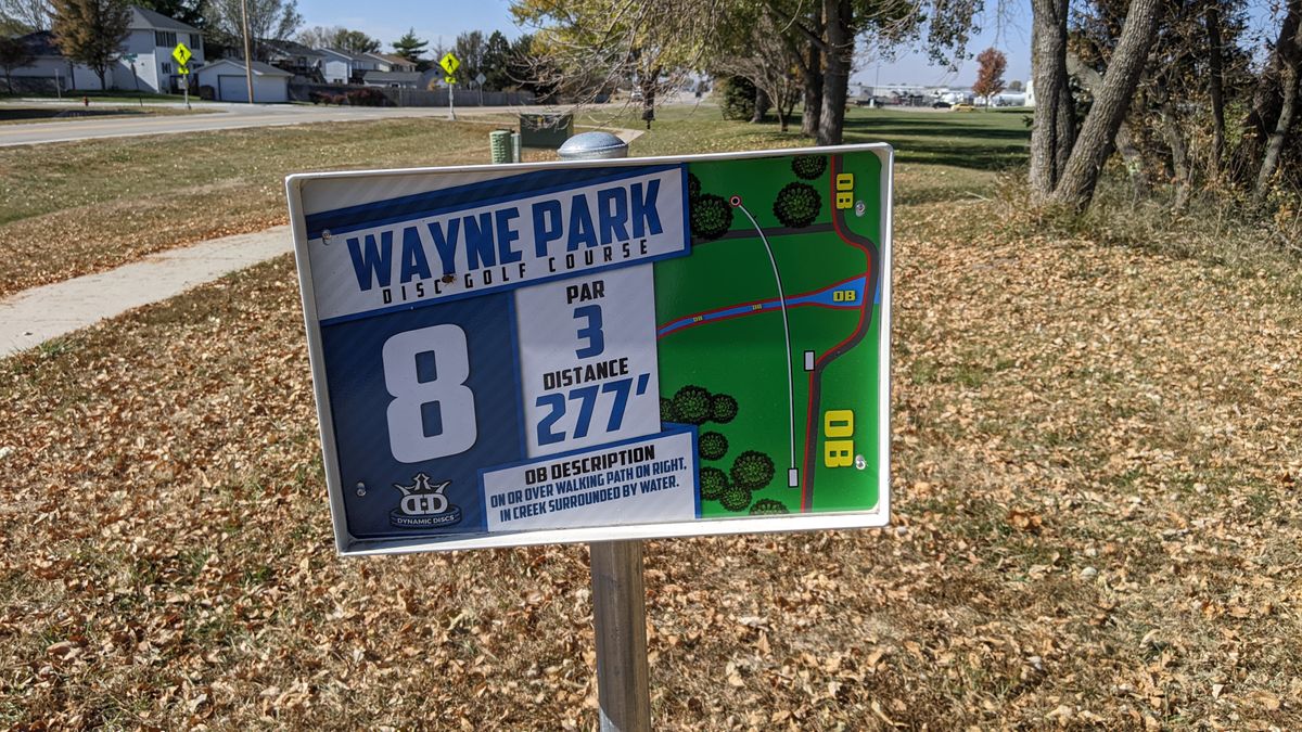 Hole 8 Tee sign long