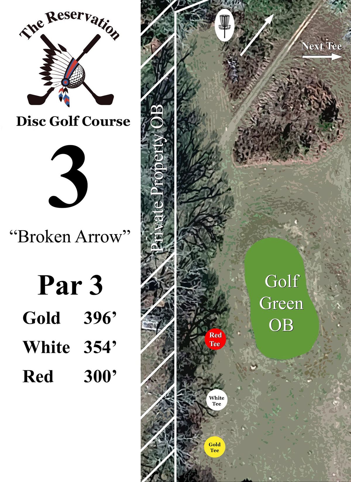 A longish par 3 that is about 6-8 feet downhill with OB on the left.