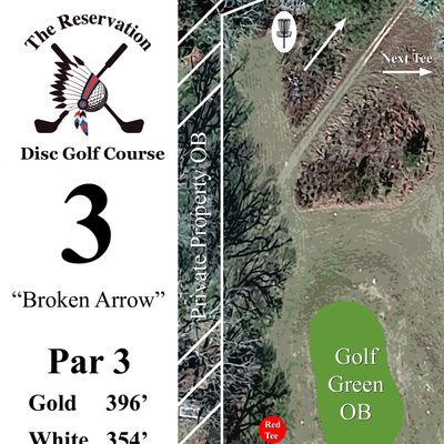 A longish par 3 that is about 6-8 feet downhill with OB on the left.