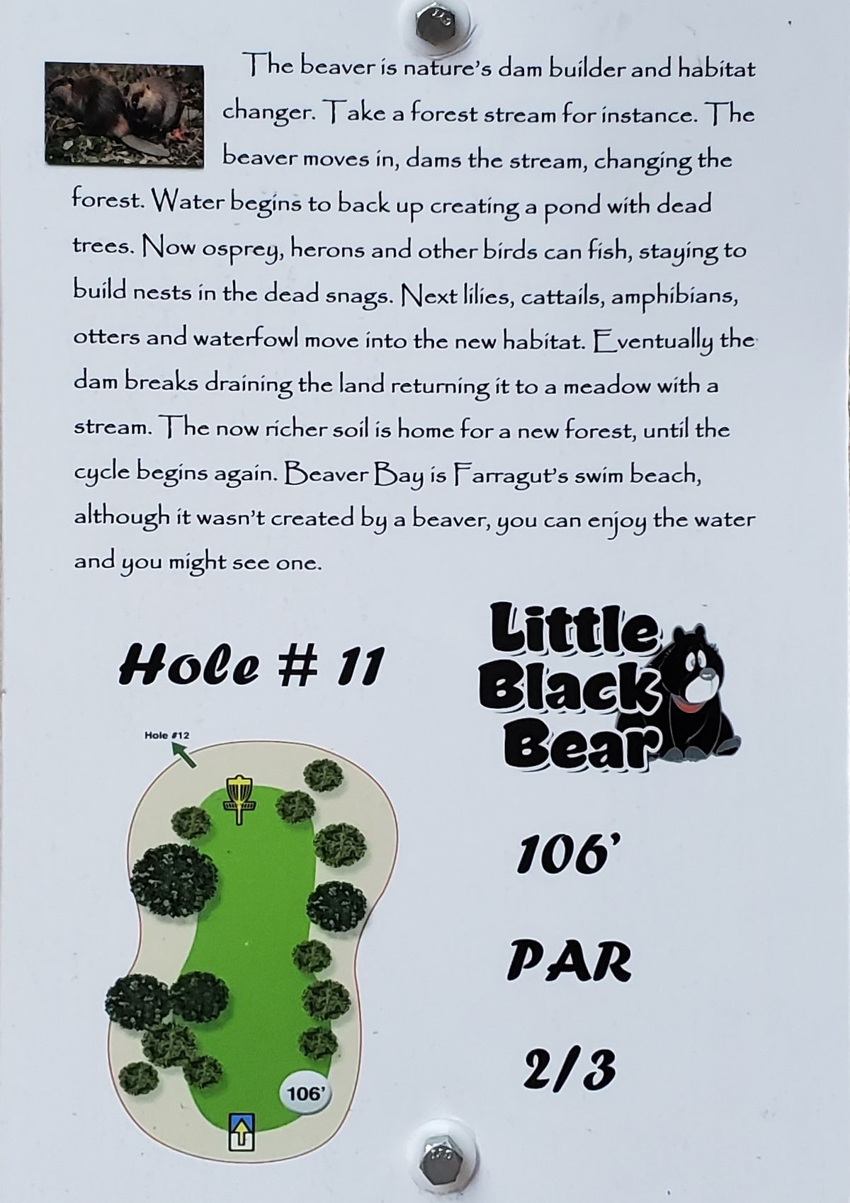 Tee sign hole 11