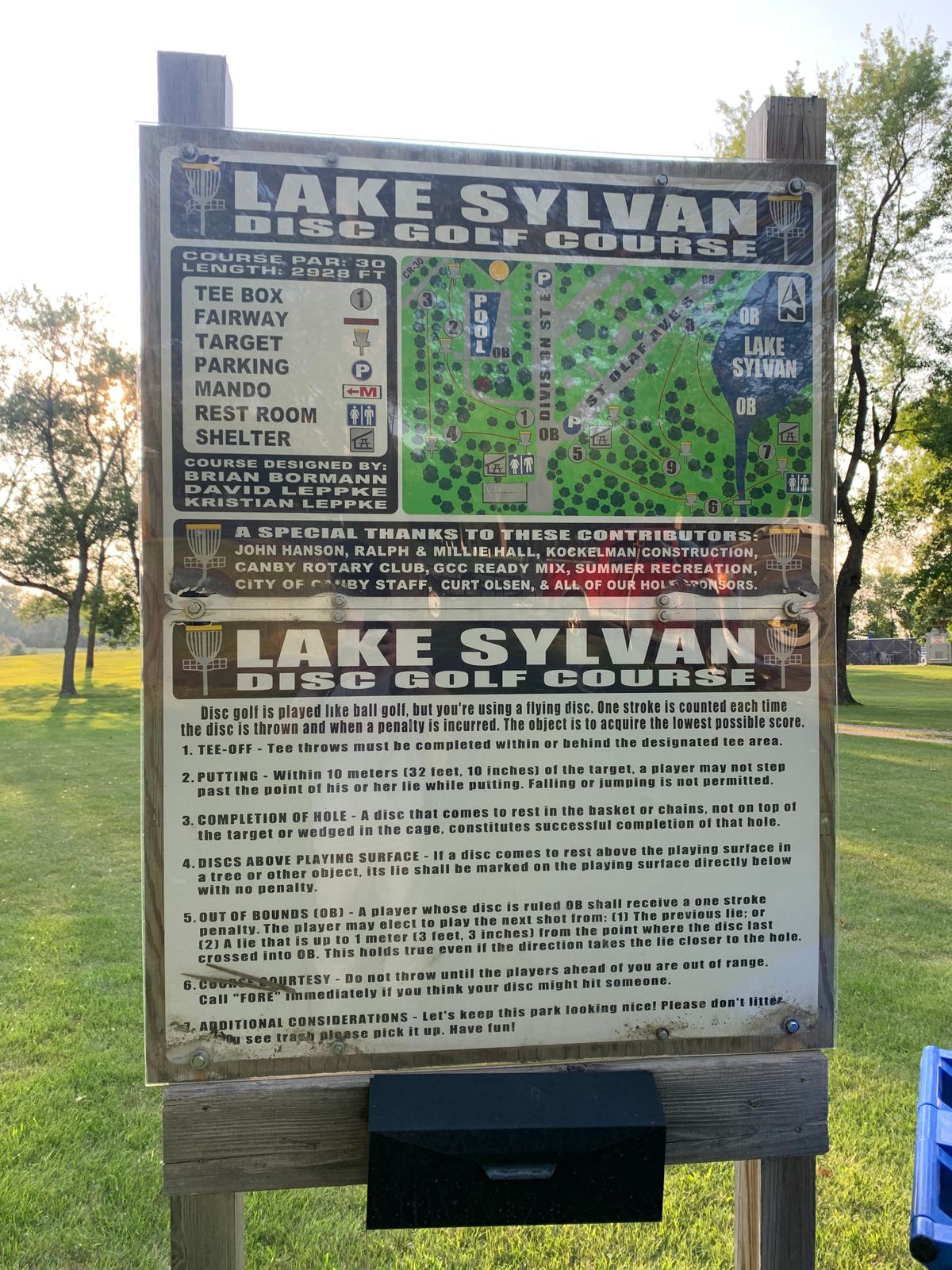 Sign at beginning of the course.