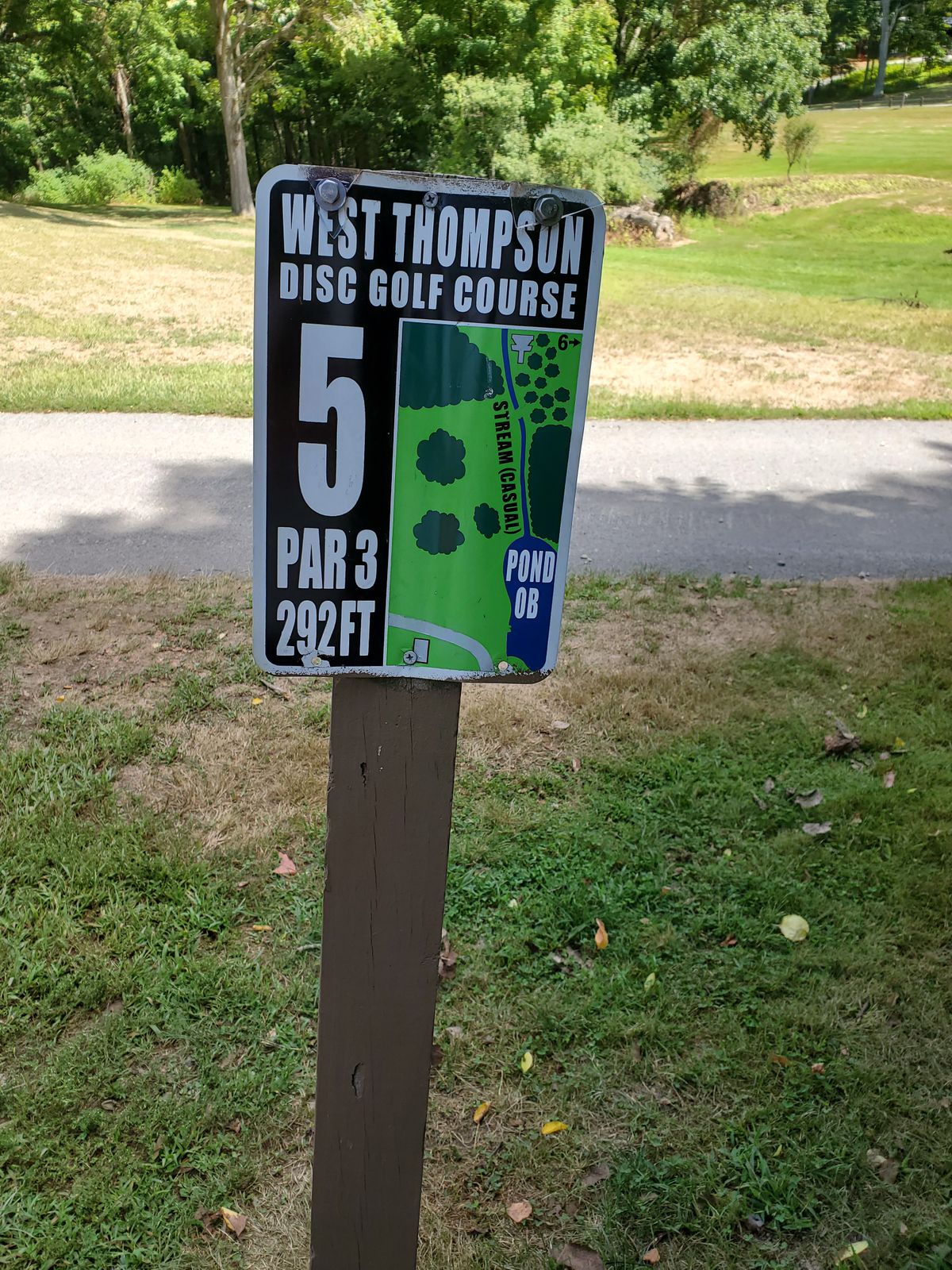 Hole signs look like this in the rare case they are present.