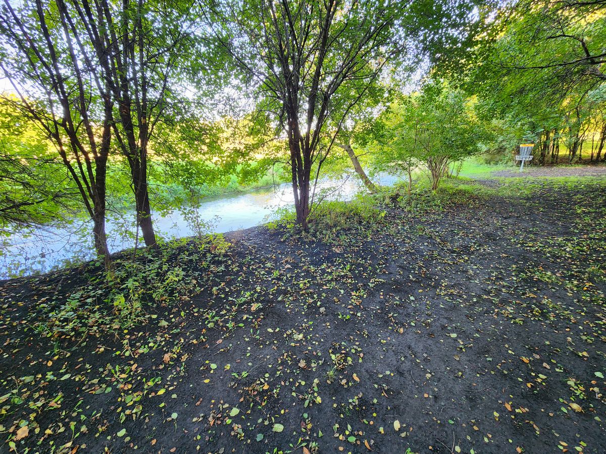 Creek along the left side of the fairway and hole