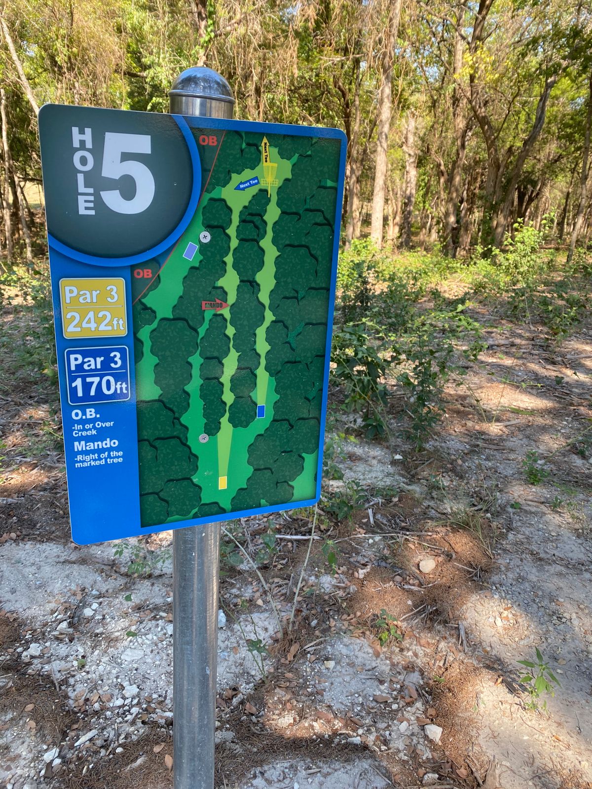 Hole 5 sign