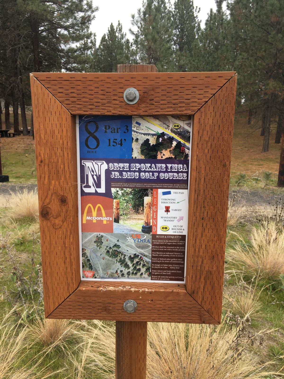 Sign for hole 8