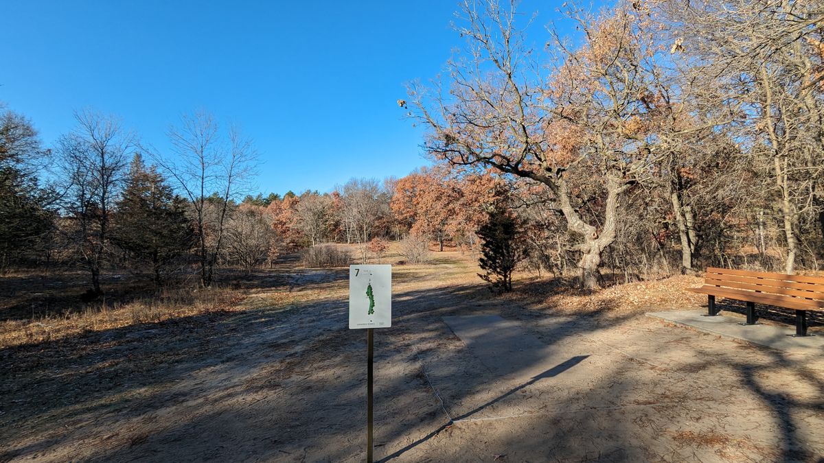 Hole 10 teepad in the Oak Savanna