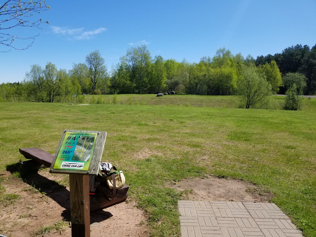 Hole #4 teebox and fairway (right of rocks is BLUE layout, left is RED)