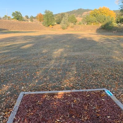 Hole 8 tee pad looking towards pin.